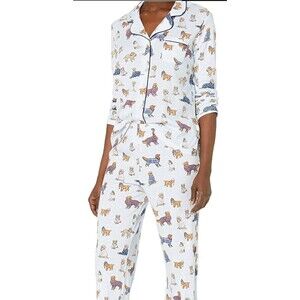 Karen Neuburger Long-Sleeve Girlfriend India Ubuy Pallama Set Size XL Dogs Print